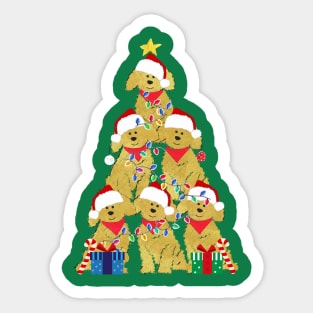 Goldendoodle Puppy Christmas Tree Sticker